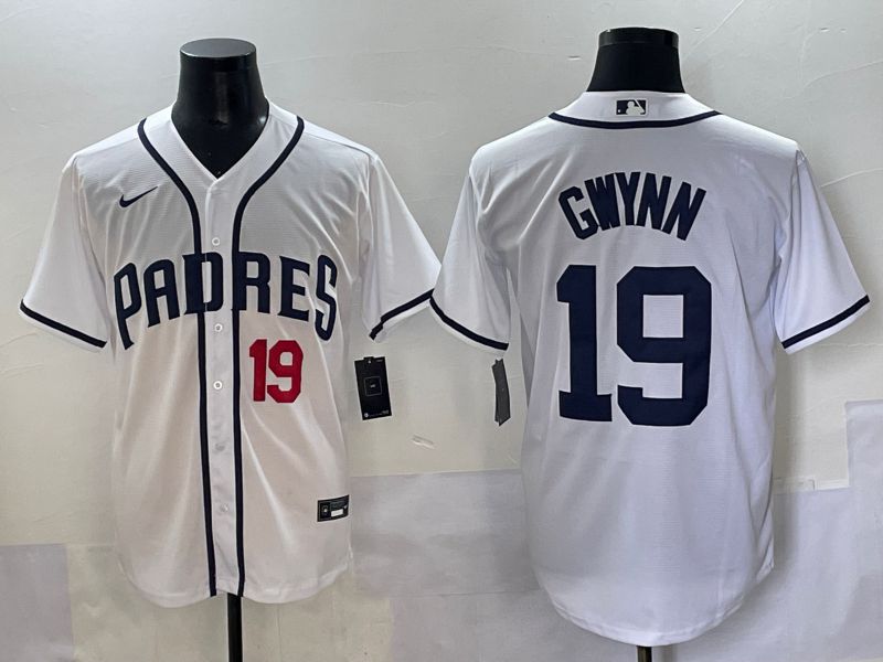 Men 2025 San Diego Padres #19 Gwynn White Game Nike MLB Jersey style 24